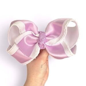 Lavender Satin smocked bow